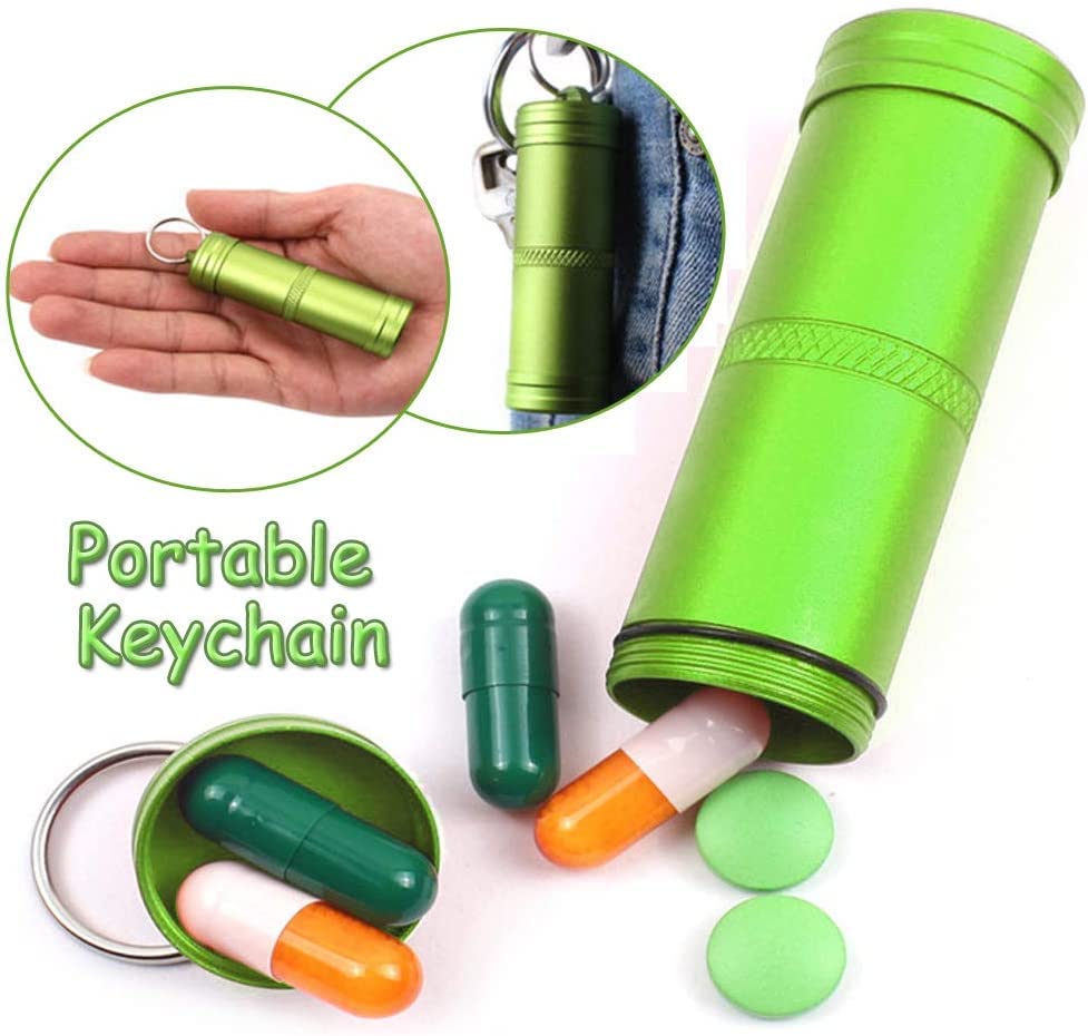 Amazon.co.jp: ピルケース キーホルダー カプセル【8個セット】 薬入れ